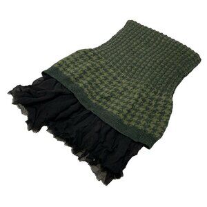 Auth Sacai - Dark Green Green Wool Silk Scarf